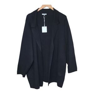 NWT Sioni Black Cardigan Sweater Women's Size 2X Heavy Weight Tight Knit Classic